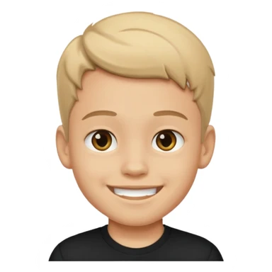 smiling boy in black shirt sticker