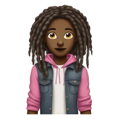 african american teenager with pink brcaes and freckles shaking dreads sticker