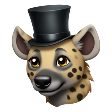 Cute hyena with a top hat sticker