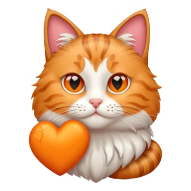 Tabby cat with heart  sticker