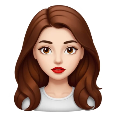 beautiful girl with long hair, high eyebrows, and thick lips  sticker