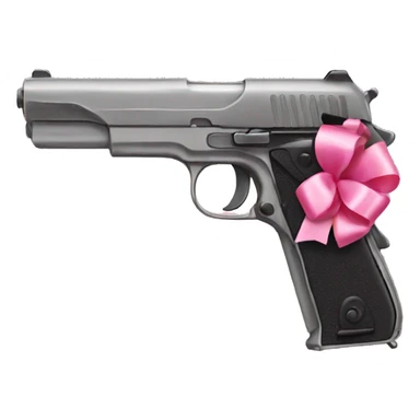 gun with a pink bow on it sticker