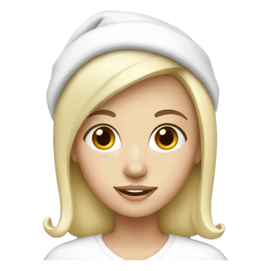 white blonde girl with santa hat sticker