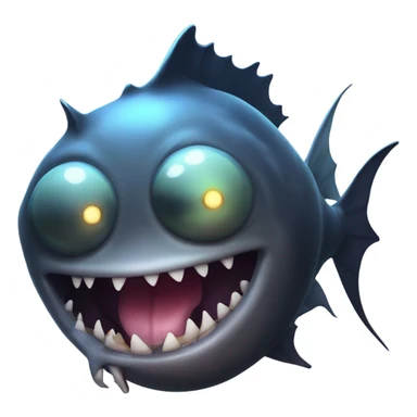 Anglerfish with glowing lure, sharp teeth, and big eyes. sticker