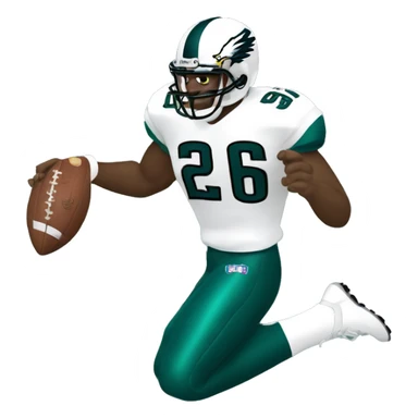 philadelphia eagle player football number 26 jumping kelly green sticker