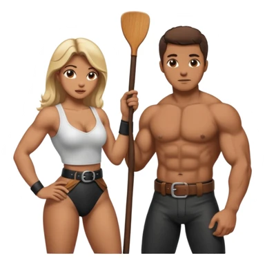 Sexy man spanking ladys ass with paddle sticker