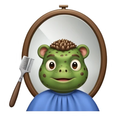 Bufo getting a haircut at the barber  sticker