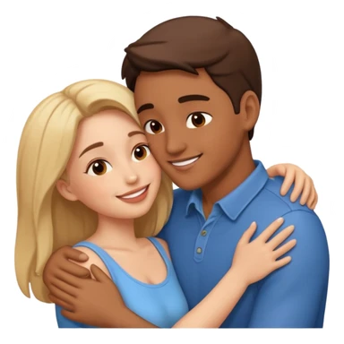 Hugging and kissing sticker