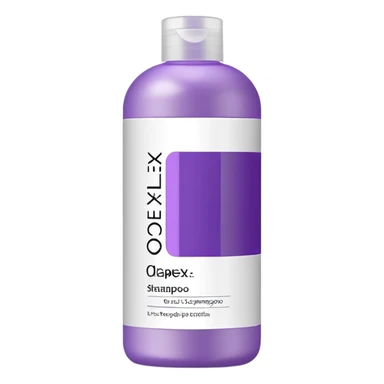 Olaplex shampoo bottle with purple label sticker