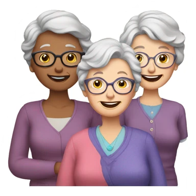 Granny with her friends sticker