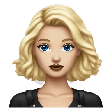 Blonde girl blue eyes Luis Vuitton bag short black tight dress sticker