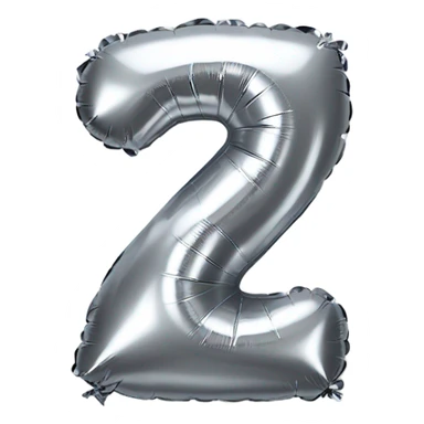 A tin foil balloon as the letter seven sticker