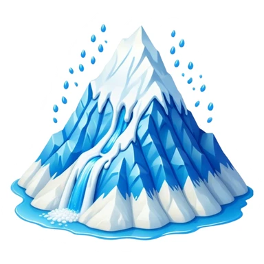 Mountain made of blue candy with white powder on top and soda river streaming down  sticker
