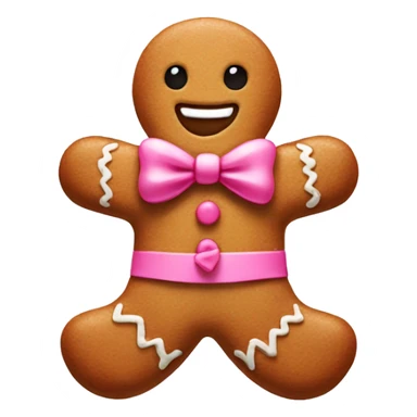 gingerbread man with a pink bow  sticker