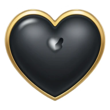 black heart with a gold outline sticker