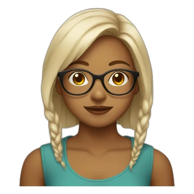 higabi girl wearing glasses sticker