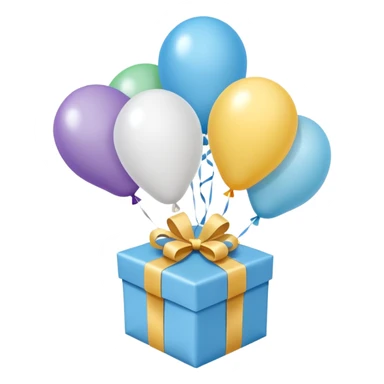 Please make light blue and white balloons too, make several and tie them to a gift sticker