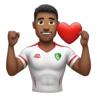 Rugby player and a heart sign with hands sticker