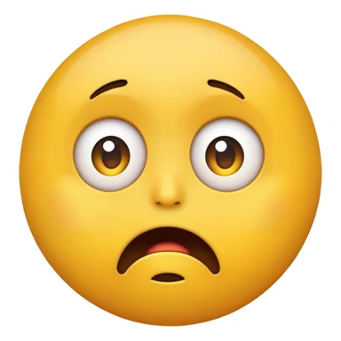 Simple Round Yellow Worried Concerned Scared Emoji Expression  sticker