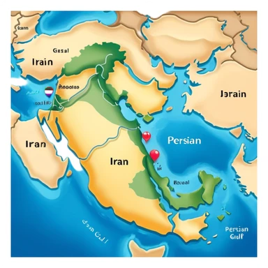Map of the Persian Gulf of Iran sticker