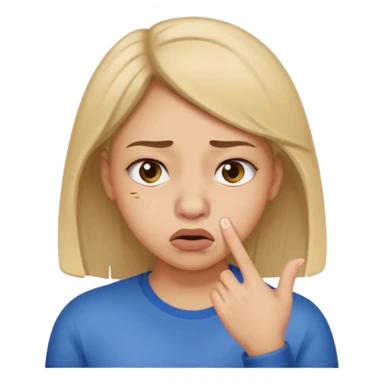Create an emoticon. It needs to be a girl's face. She is blocking her nose to avoid the bad smell. sticker