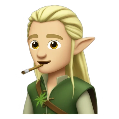 Legolas smoking cannabis sticker