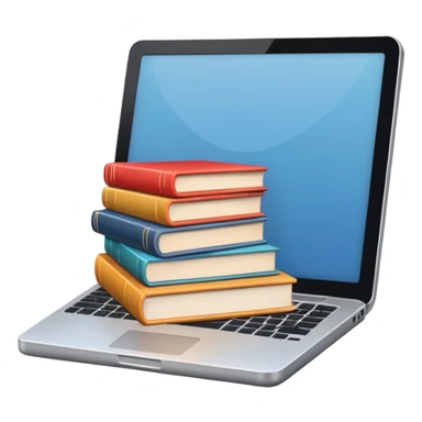 Laptop and books  sticker