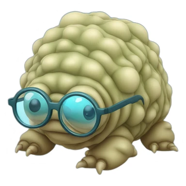 tardigrade with glasses sticker