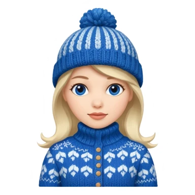 woman winter dress and hat sticker