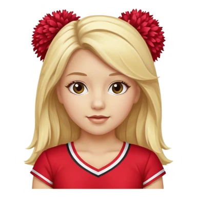 Girl with long blonde hair and pom poms cheerleader sticker