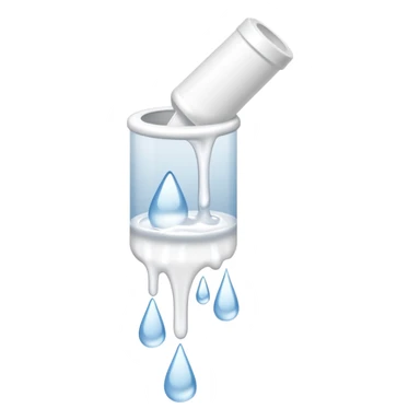 individual white glue white drops falling and dripping down out of a tube, all white sticker