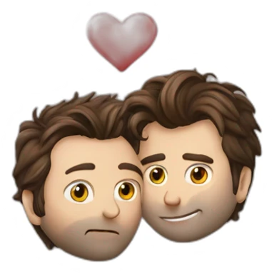 David Tennant and Michael sheen kiss sticker
