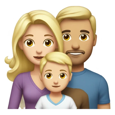 Brunette mom and blonde dad and blonde baby boy sticker