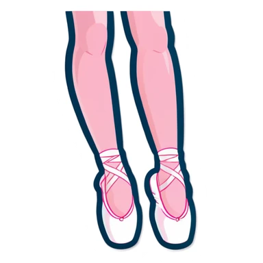 Pink ballet pointe shoes sticker