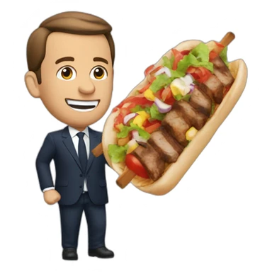 Macron Qui mange un kebab sticker