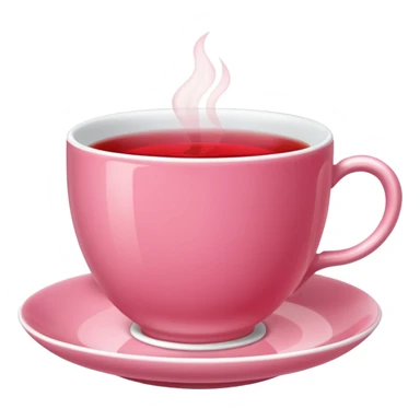 Pink tea cup with strawberry tea in it sticker
