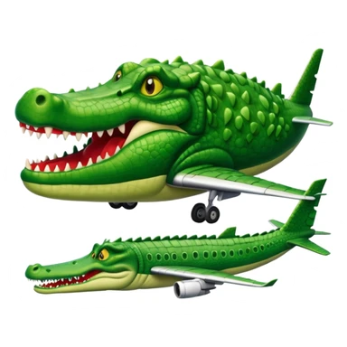 Un avion con cabina de cara de cocodrilo sticker
