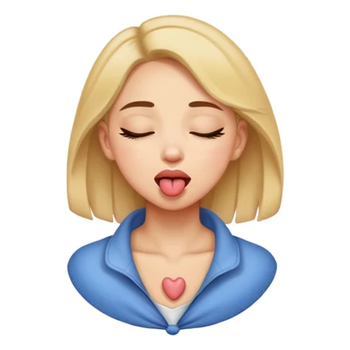 girl hands around  her neck with eyes closed with tongue out sticker
