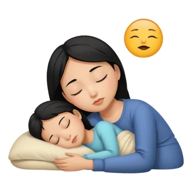 Black haired, tan Asian girl sleeping sticker