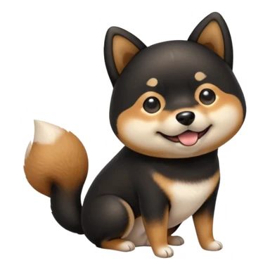 black Shiba Inu dog pooping sticker