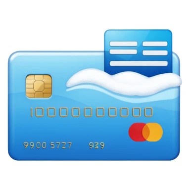 small line of snow with credit card  sticker