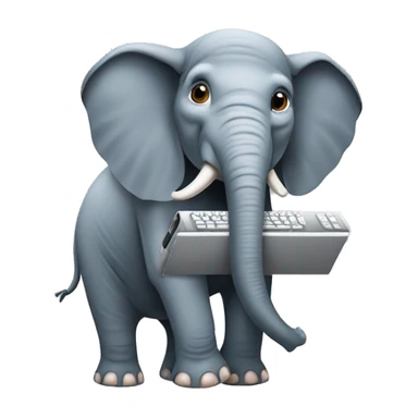 A elephant with an computer ￼  sticker