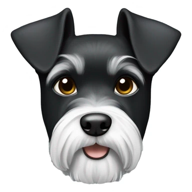 Mini schnauzer, black with white on chest sticker