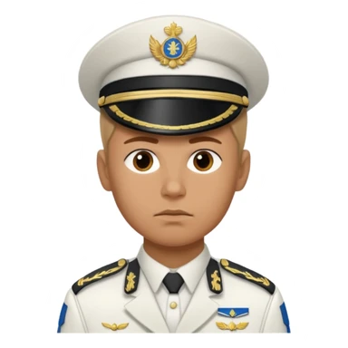 a serious realistic Finnish soldier in a white military uniform sticker