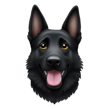 All black German shepherd with glitter happy face  sticker