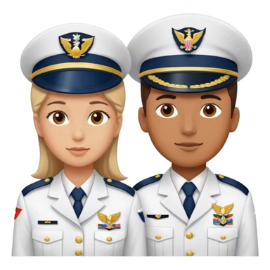 couple emojis boys where navy uniform and girl where  airforce uniform sticker