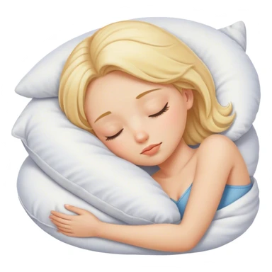 Blonde girl sleeping on a pillow sticker