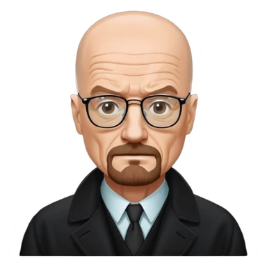 Walter white in coat and black glasses  sticker