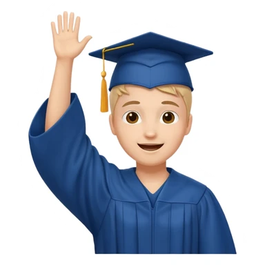 happy student raising arms sticker