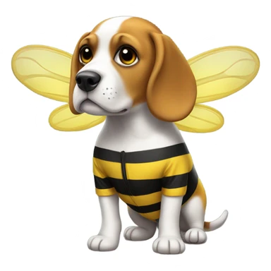 beagle wearing a bee suit sticker